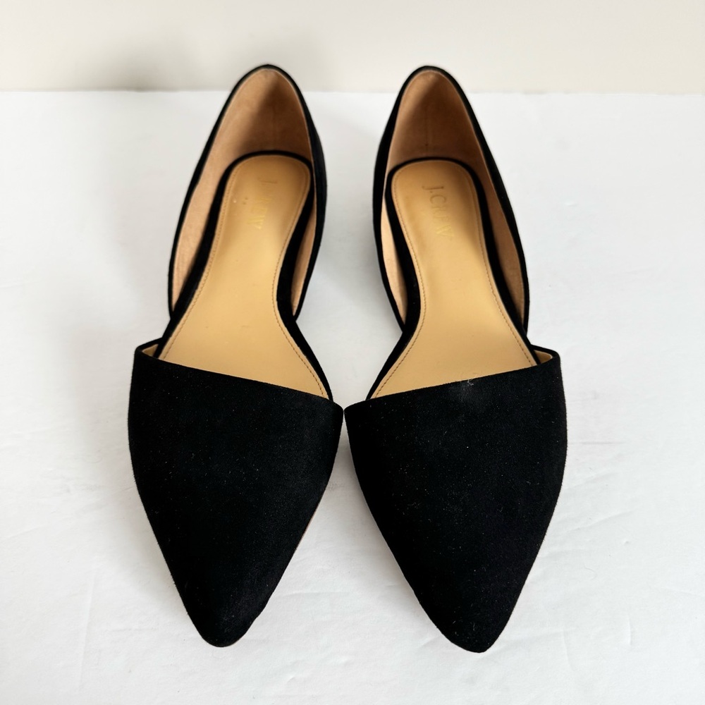 J. Crew Zoe Suede d'Orsay Flats Size 8 Black - Picture 5 of 16